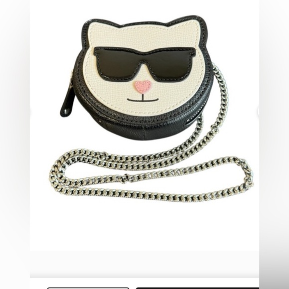 Karl Lagerfeld Handbags - Karl Lagerfeld Paris Cat Crossbody silver chain